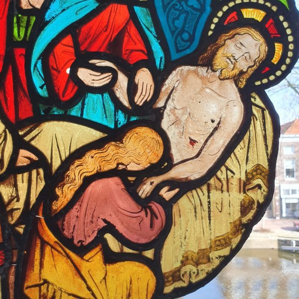 Stained glass lamentation 15th